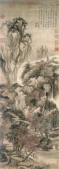 Mountains, Rivers, and Autumn-tinted Trees, by Wang Hui, unspecified, 1650