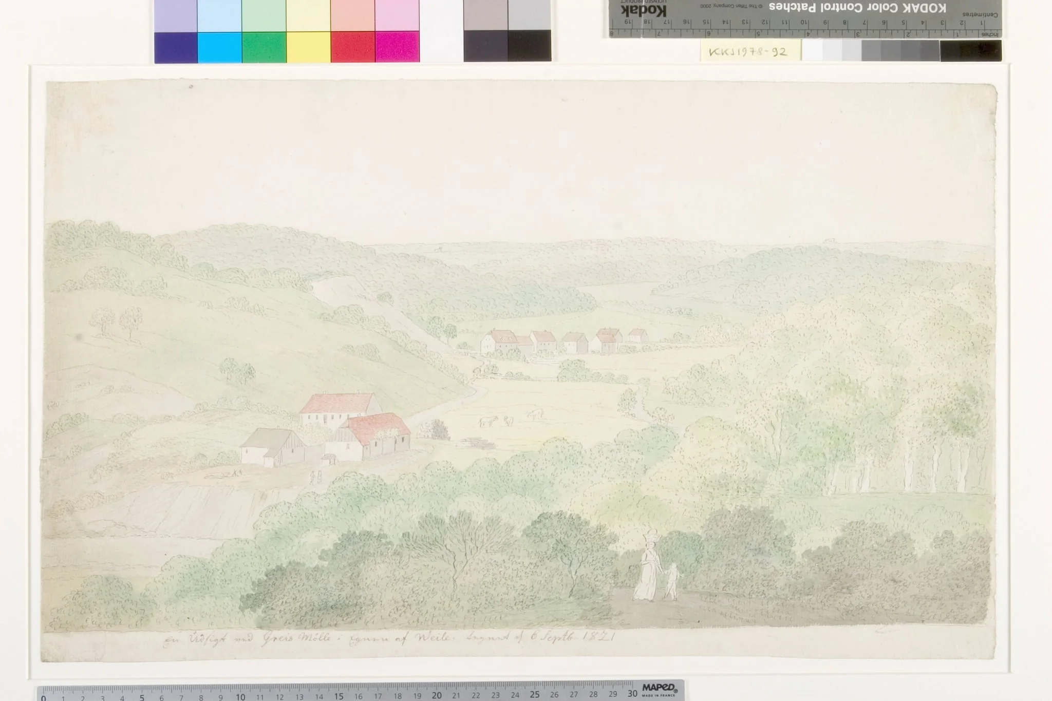 En udsigt ved Greis Mølle i Egnen, by Unknown, unspecified, 1821