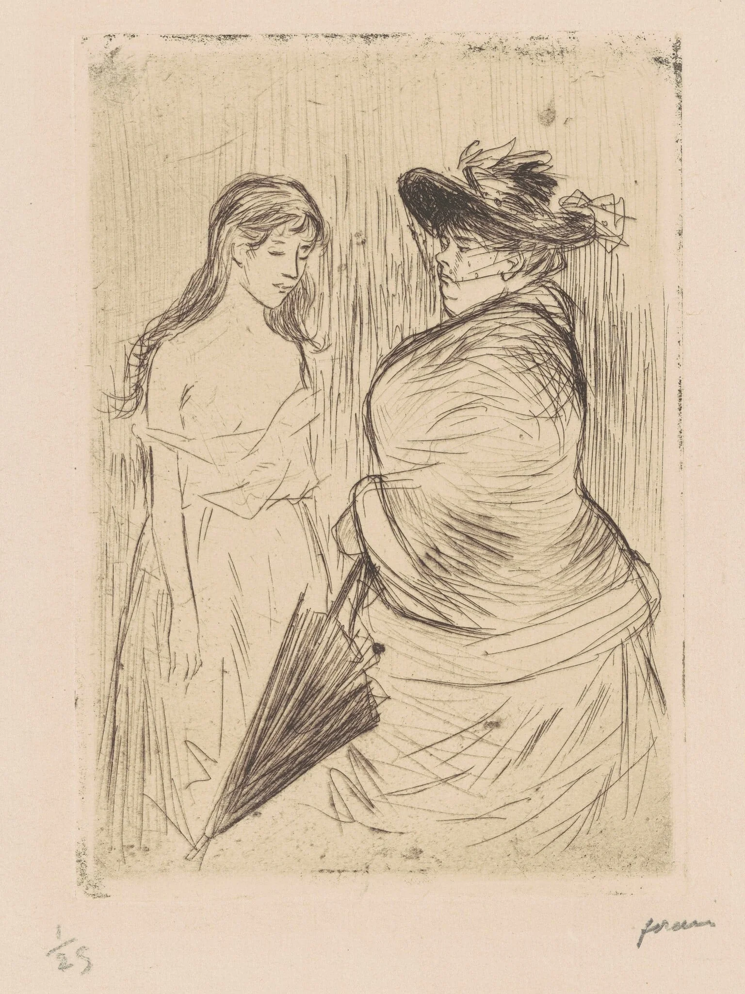Le Traite des blanches (The White Slave Trade), by Jean-Louis Forain, ink, 1886