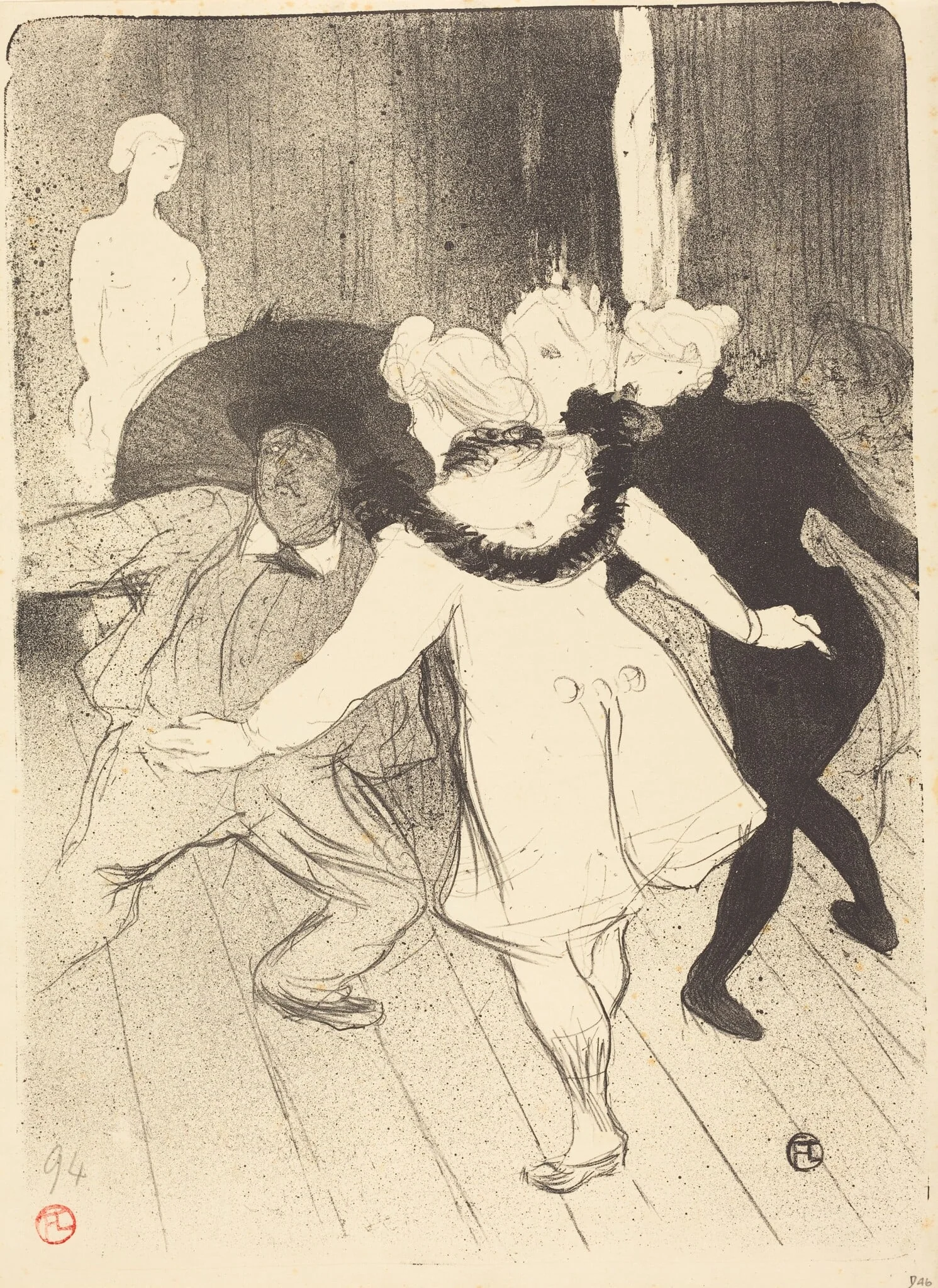 Folies-Bergere: The Censors of M. Prudhomme (Folies-Bergère: Les pudeurs de M. Prudhomme), by Henri de Toulouse-Lautrec, ink, 1893