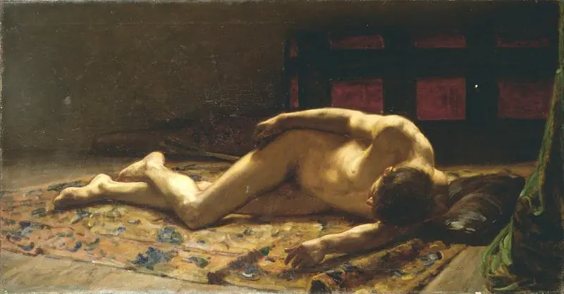 Naked Man Lying on a Rug