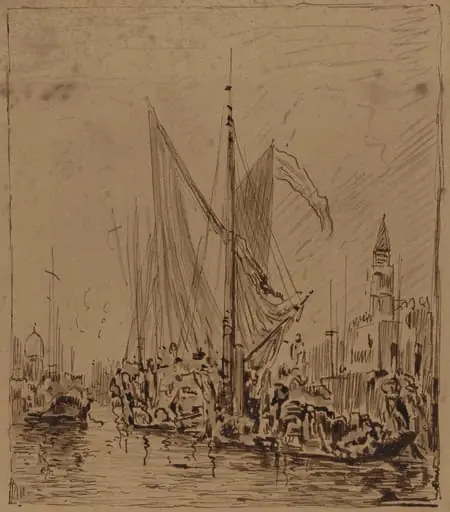 Boats and Gondolas before the Piazza San Marco