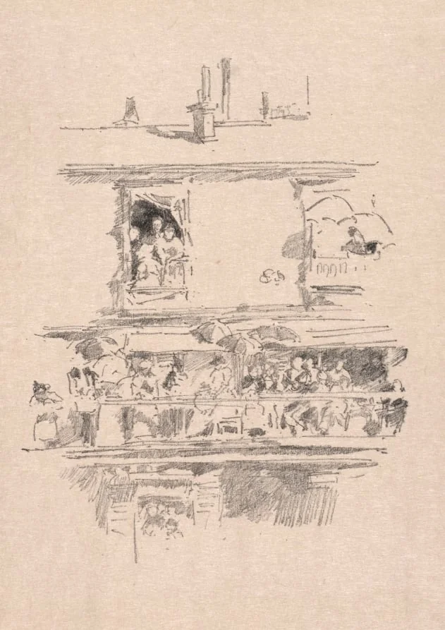 The Long Balcony, by James McNeill Whistler, 1894