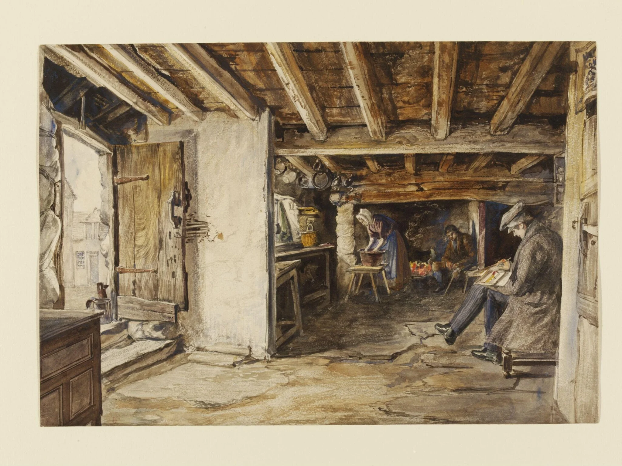Interior of a cottage, North Wales