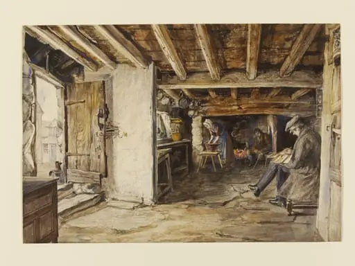 Interior of a cottage, North Wales