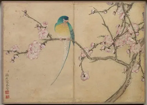 Desk Album: Flower and Bird Paintings (Bird with Plum Blossoms)