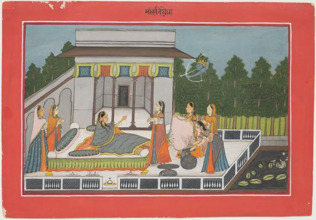 The Month of Magha (January-February), from a manuscript of the Barahmasa ("Twelve Months")