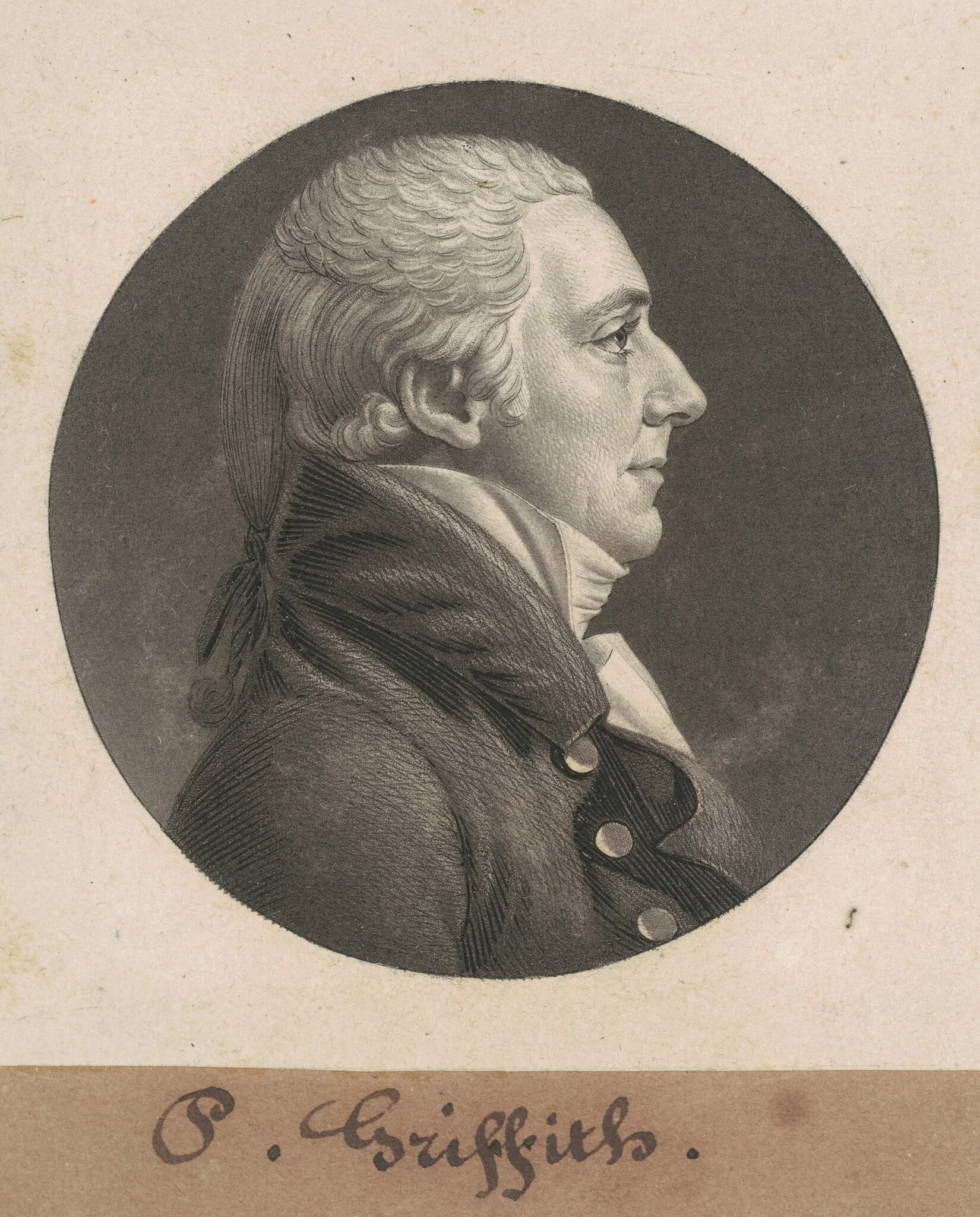 William Randolph IV, by Charles Balthazar Julien Févret de Saint-Mémin, ink, 1808