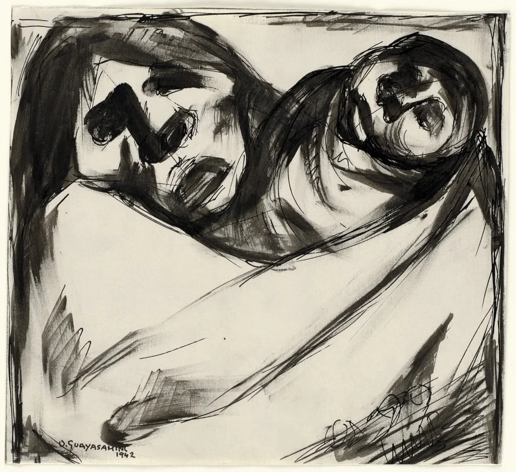 Untitled, by Oswaldo Guayasamín, ink, 1942