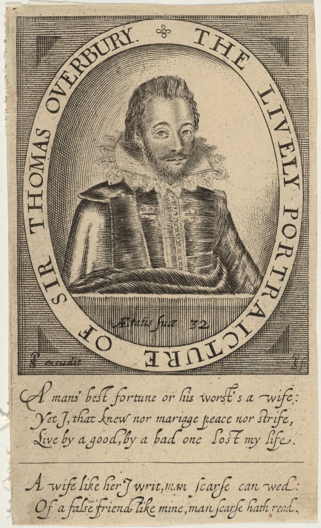 Sir Thomas Overbury, by Simon van de Passe, ink, 1621