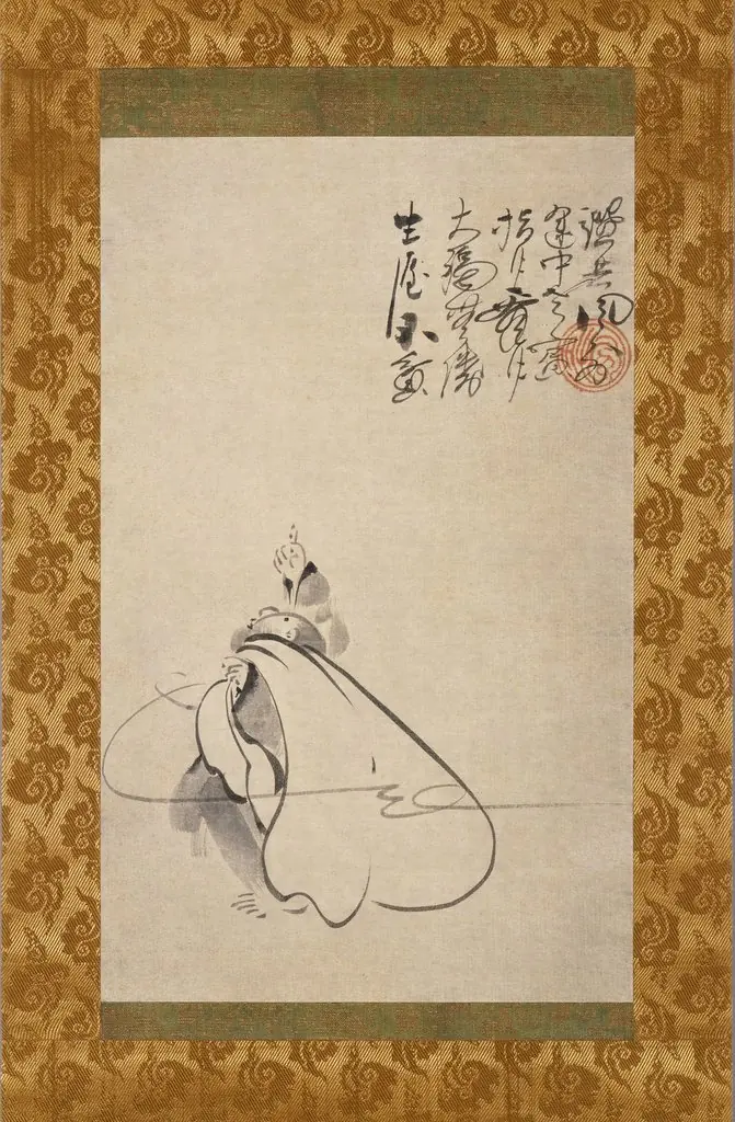 Hotei Pointing at the Moon