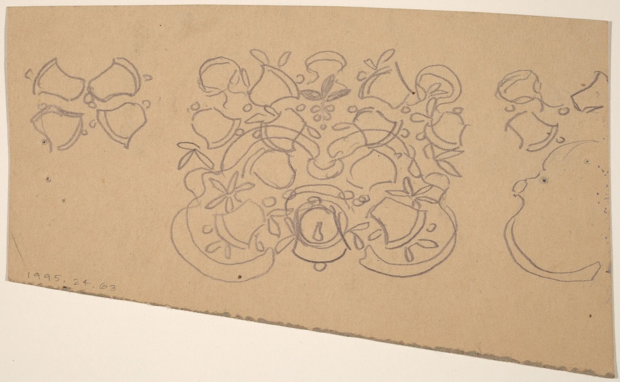 Study for a Border Design [verso], by Charles Sprague Pearce, graphite, 1894