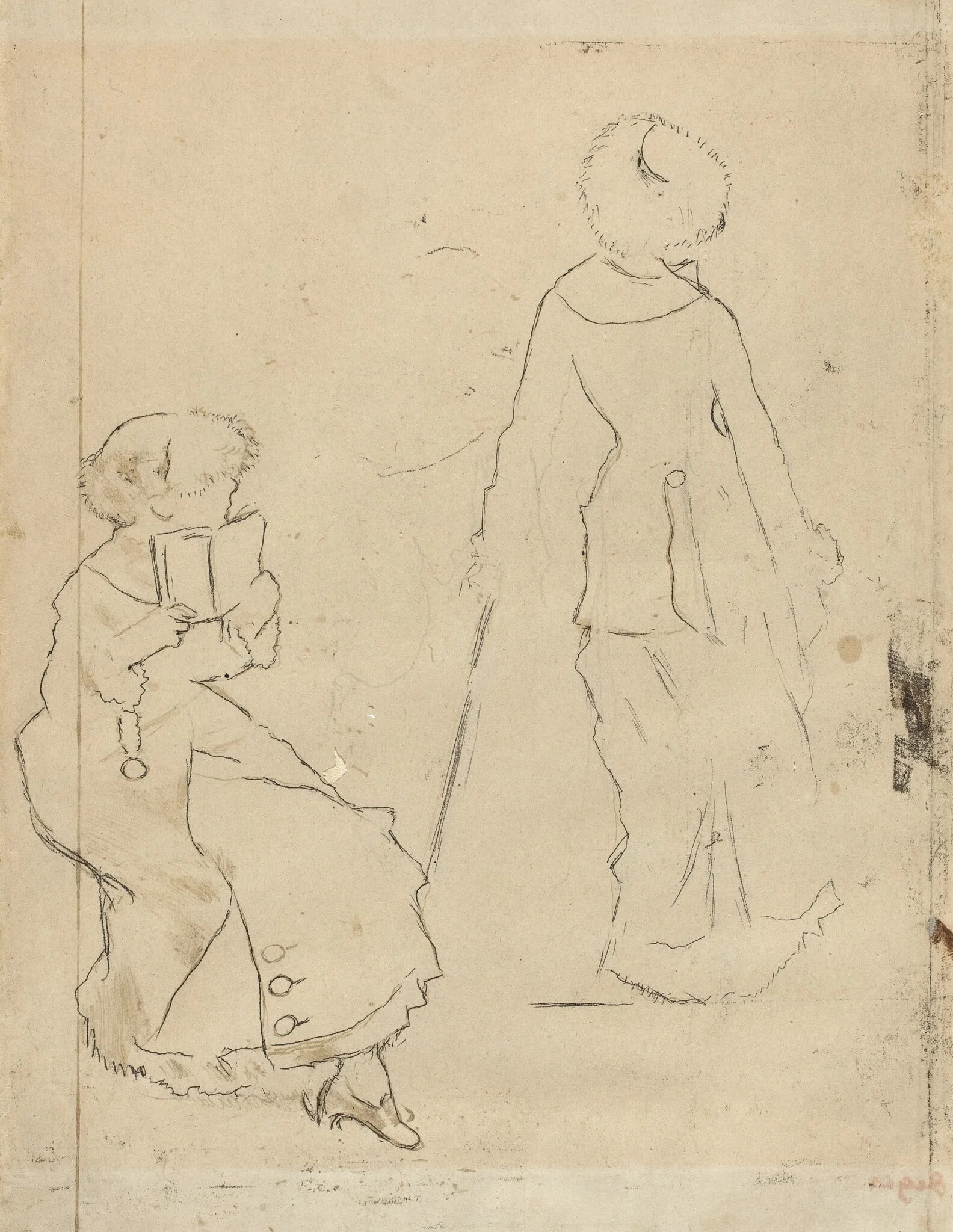 Study for "Mary Cassatt at the Louvre" [verso], by Edgar Degas, 1879