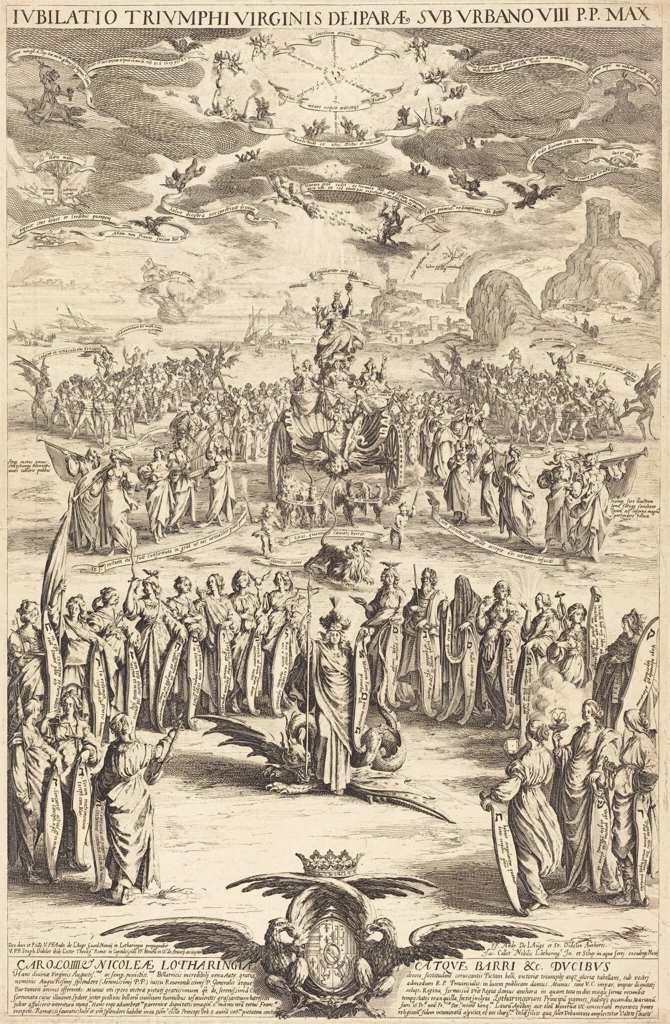 The Triumph of the Virgin, by Jacques Callot, ink, 1625