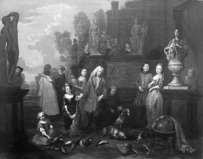 A family on the Terrace of a Park. After the Hunt