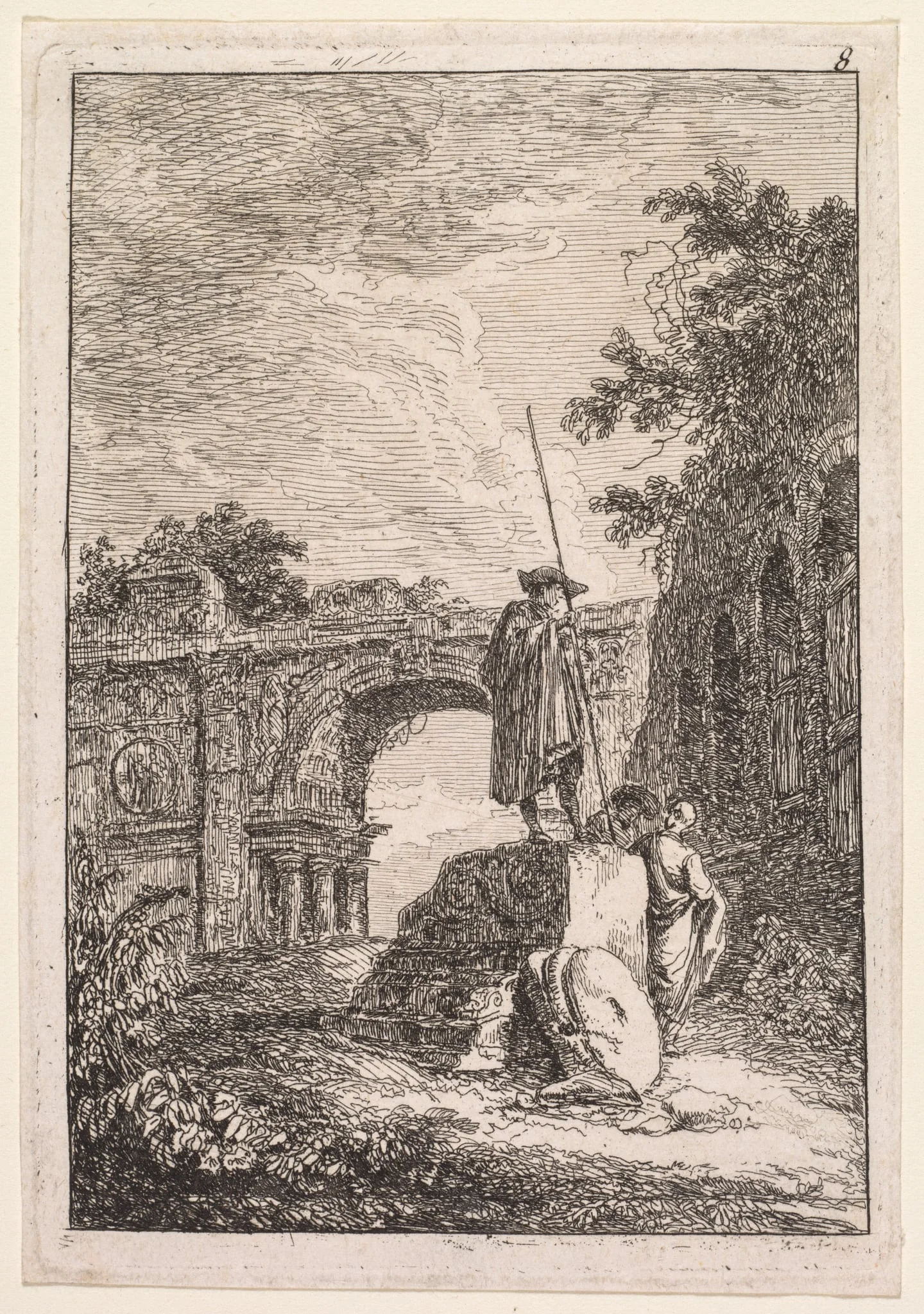 Les Soirées de Rome:  L'Arc de triomphe, by Hubert Robert, 1764