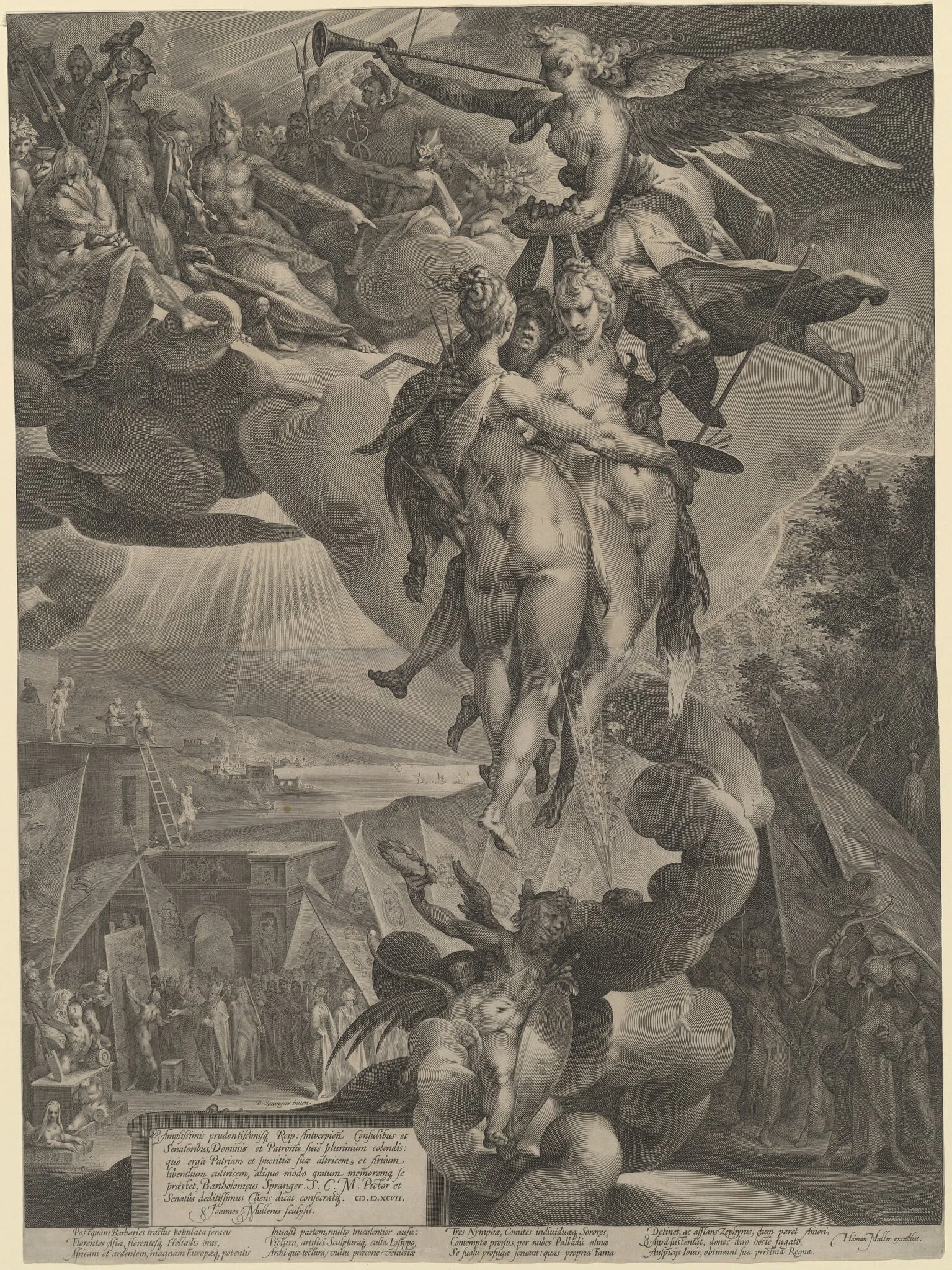 The Apotheosis of the Arts, by Jan Muller, ink, 1597