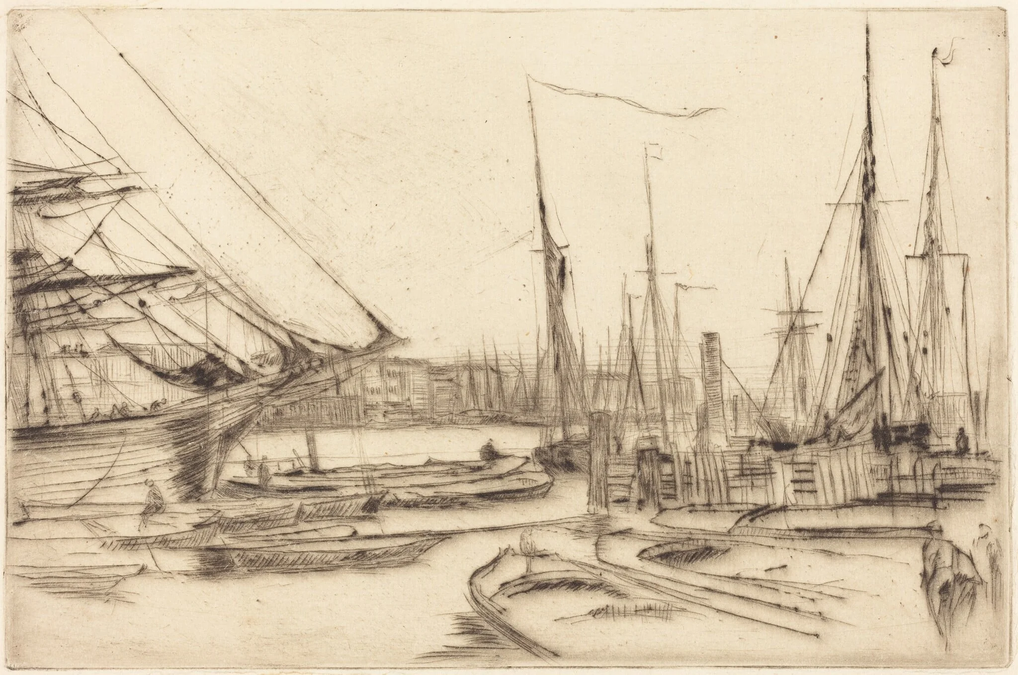 A Sketch from Billingsgate, by James McNeill Whistler, ink, 1878