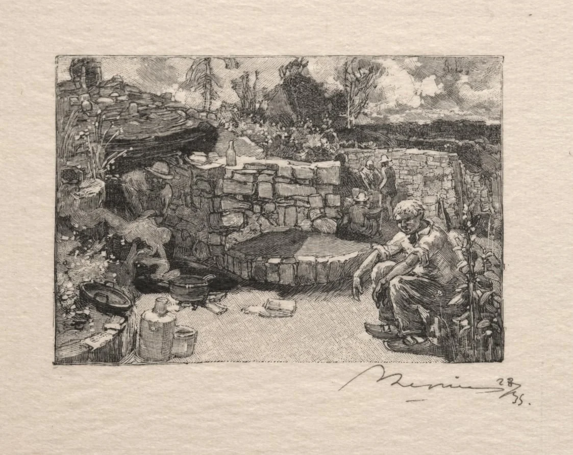 Une loge de carrier, by Auguste Lepère, 1894