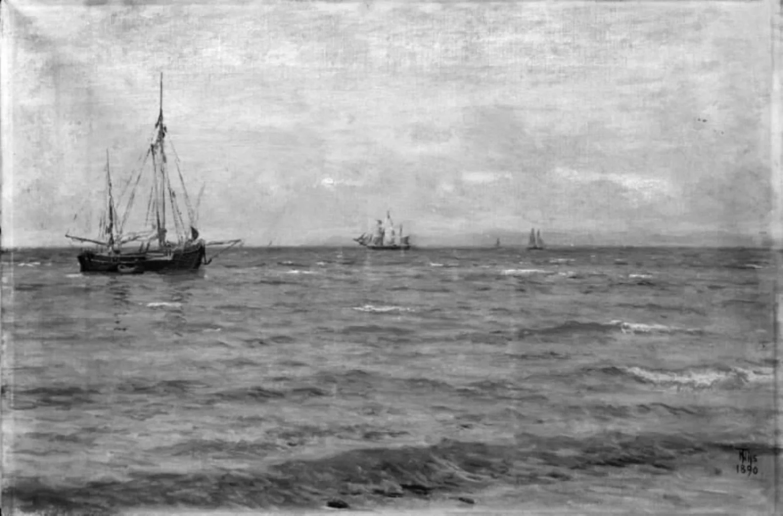 Sommerdag ved Hornbæk Strand, by Unknown, 1890