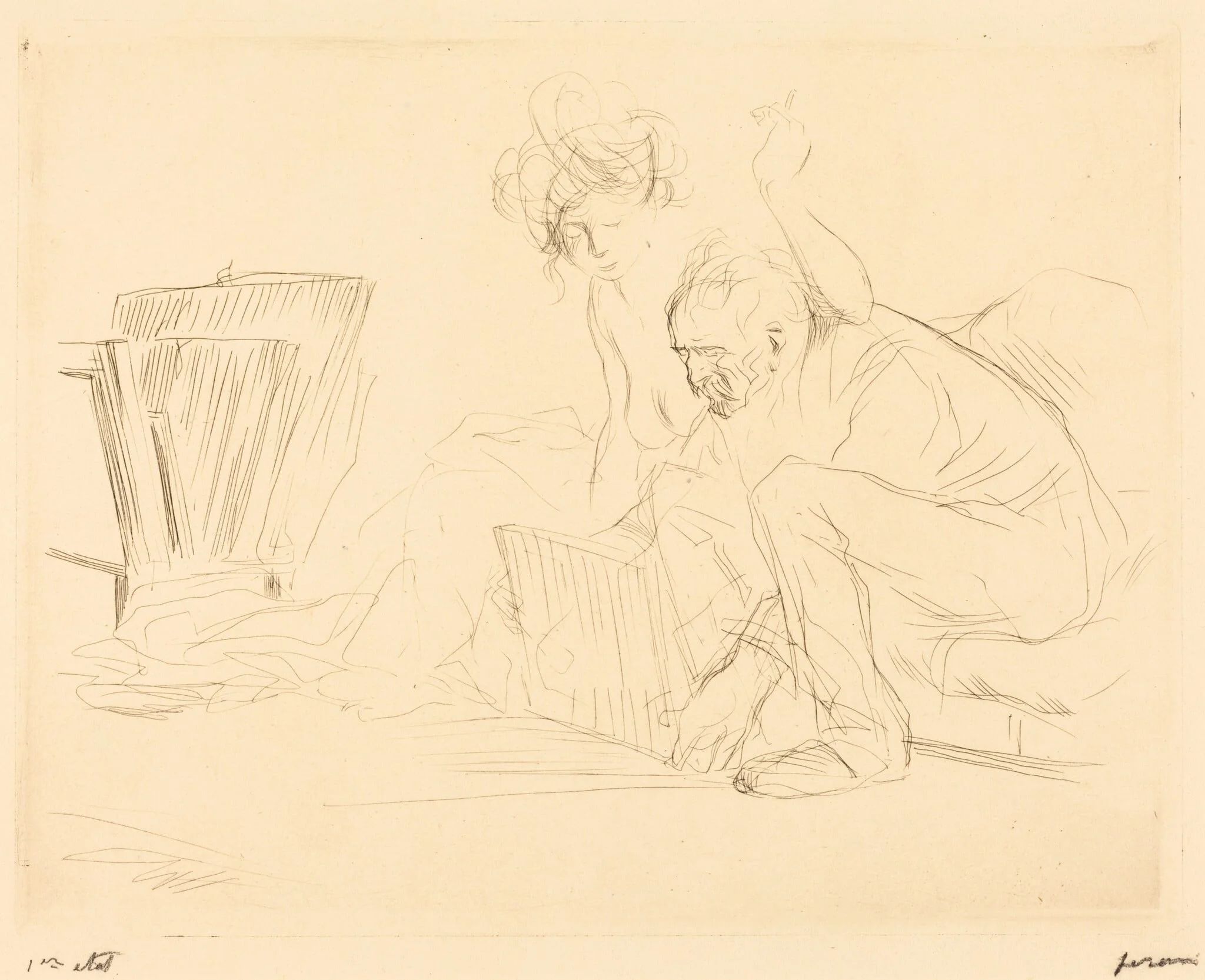 Le repos du modèle (2e planche) (The Model's Rest) (second plate)