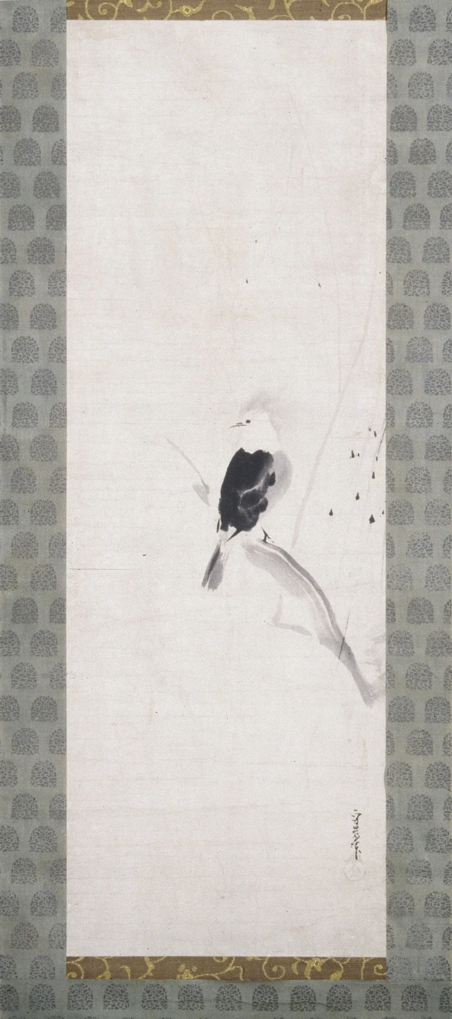 Bird on Branch, by Kusumi Morikage, unspecified, 1650