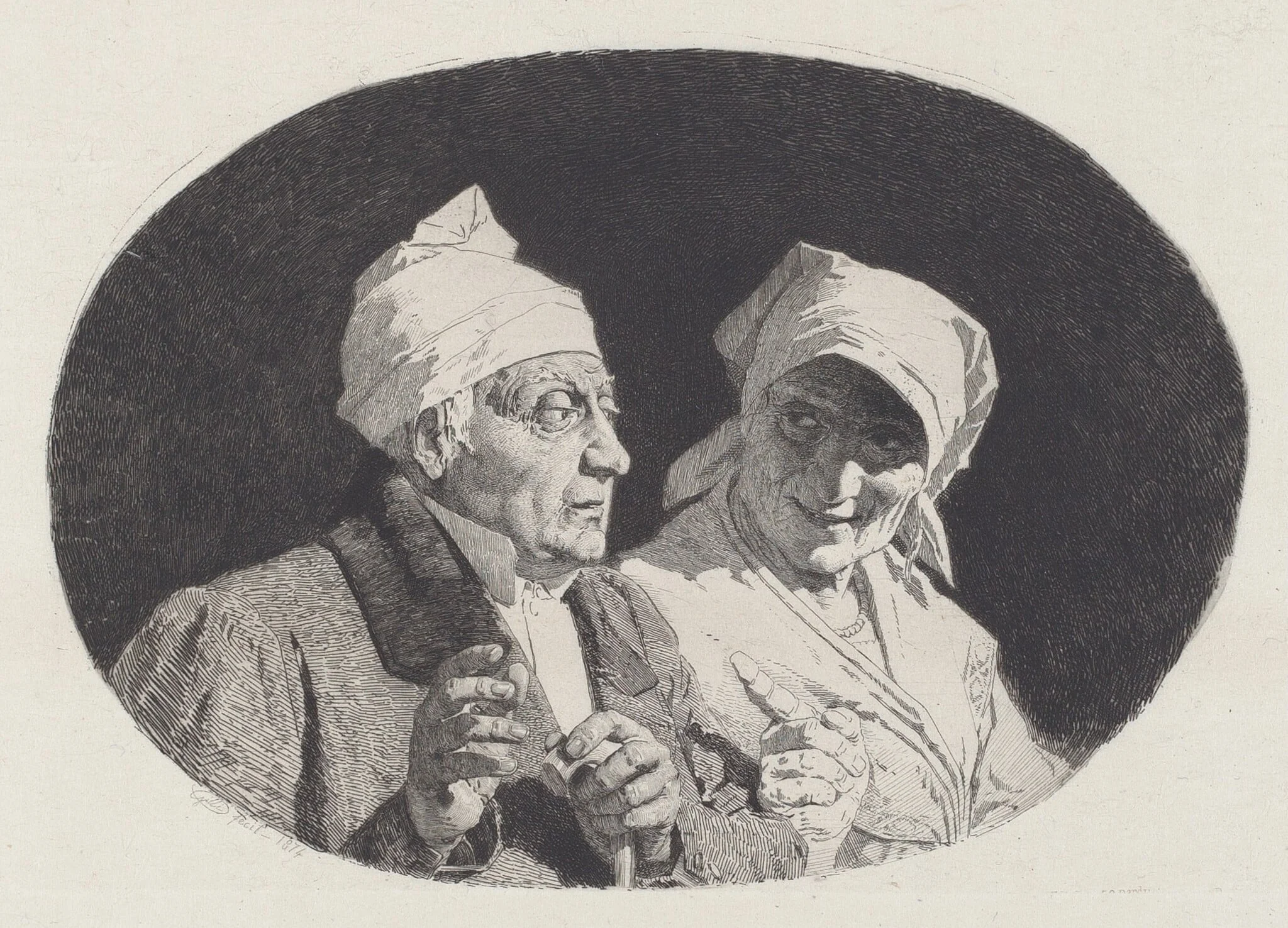 Un rimprovero [A Reprimand], by Alberto Maso Gilli, ink, 1874