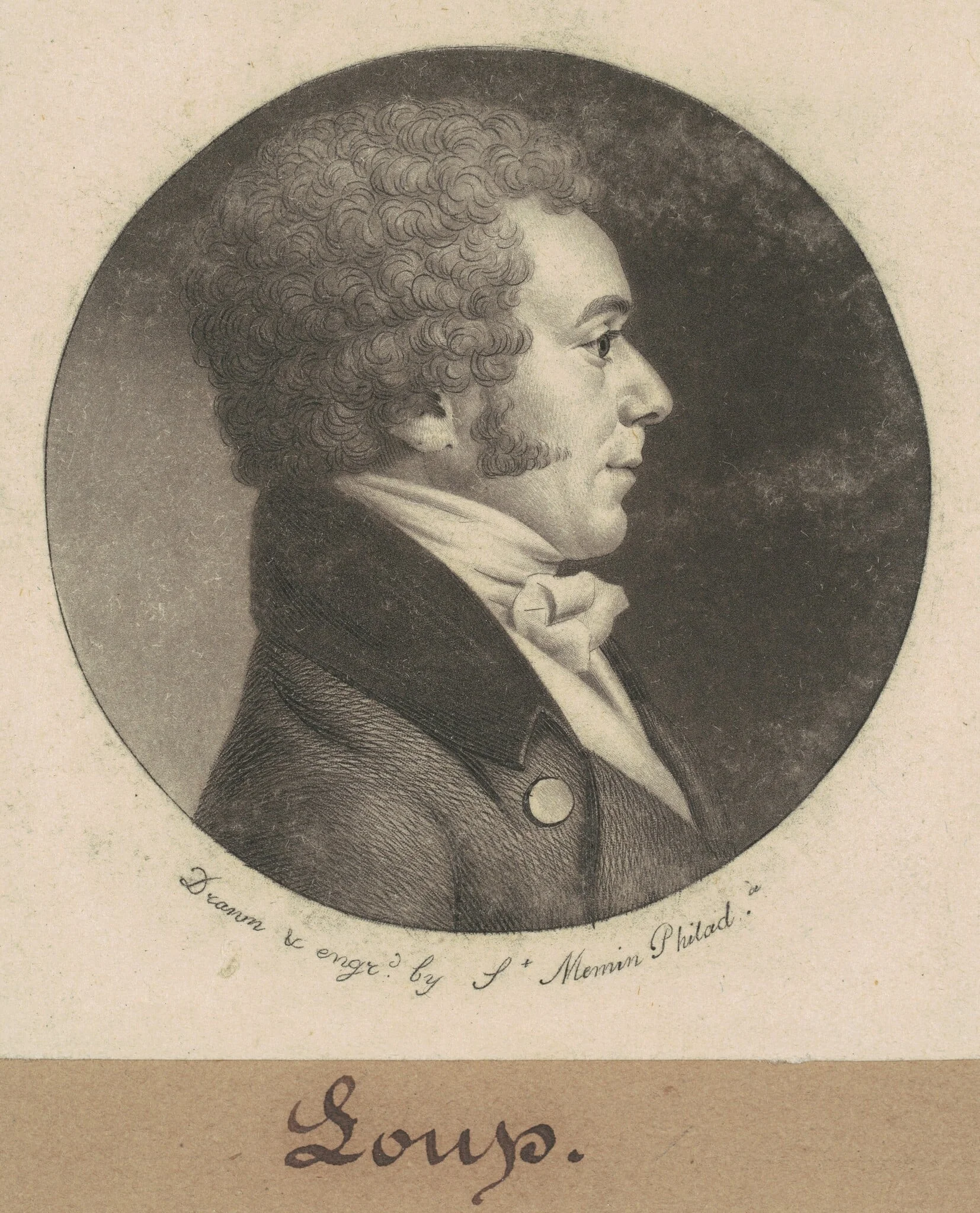 Loup, by Charles Balthazar Julien Févret de Saint-Mémin, ink, 1803