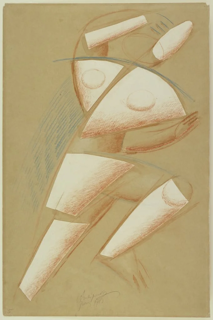 Untitled, by Alexander Archipenko, graphite, 1913