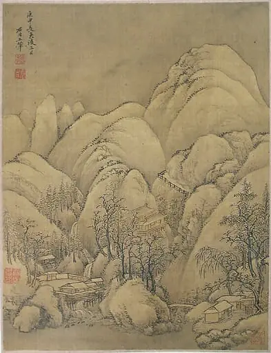 清   佚名   倣王翬   倣李成山水圖   軸|Landscape after Li Cheng