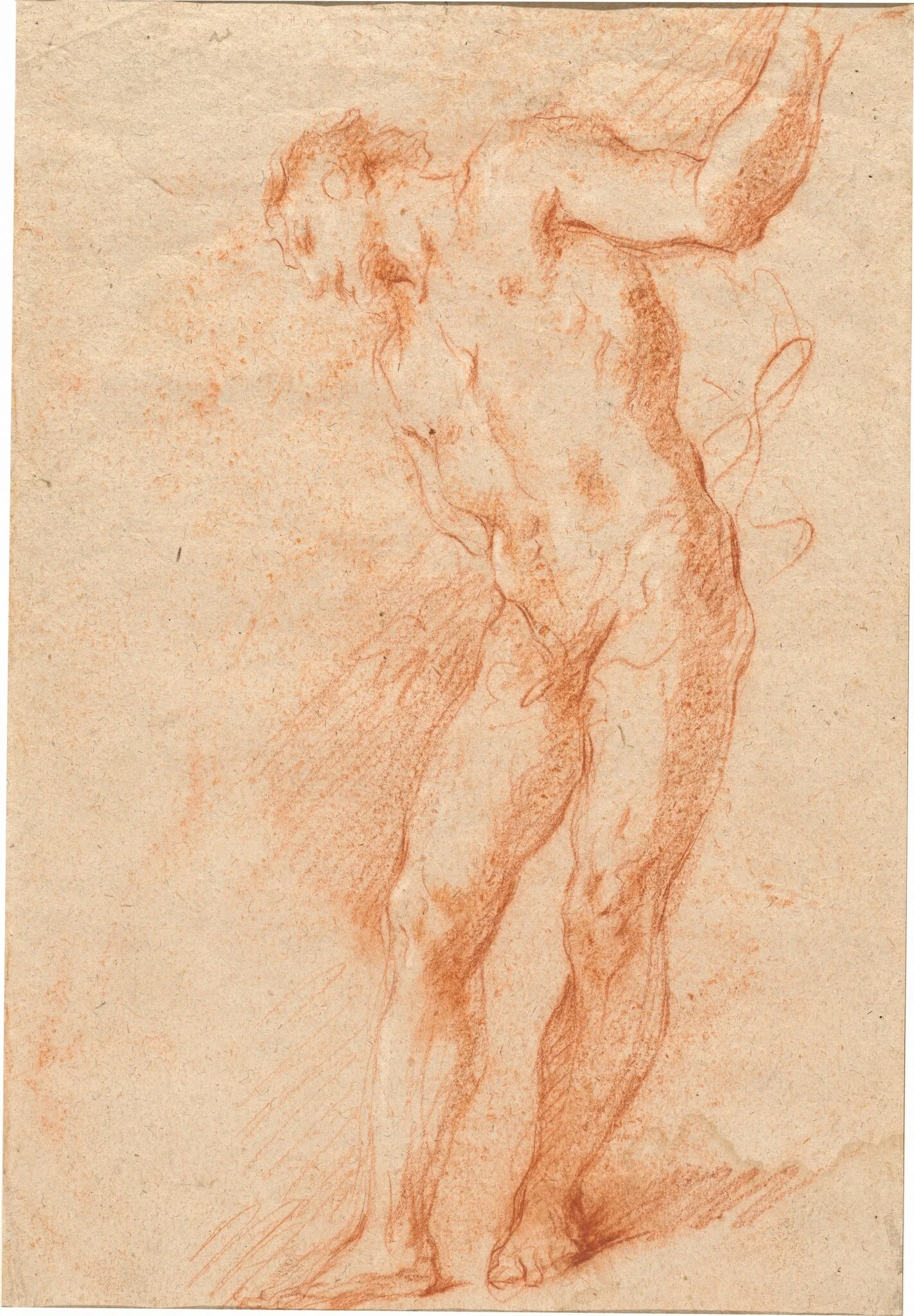 Male Nude, by Gian Antonio Guardi, chalk, 1725
