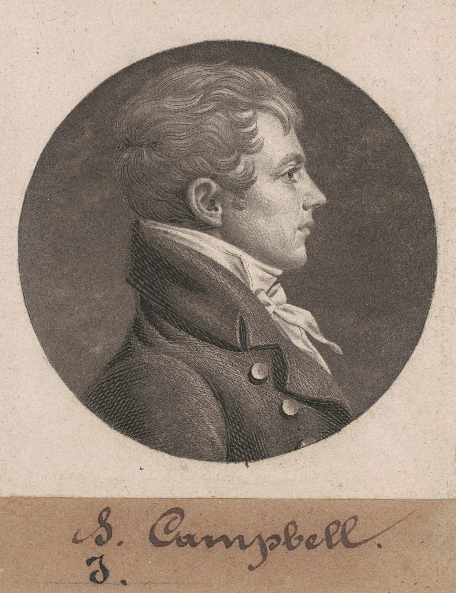 Levin Hicks Campbell, by Charles Balthazar Julien Févret de Saint-Mémin, ink, 1804