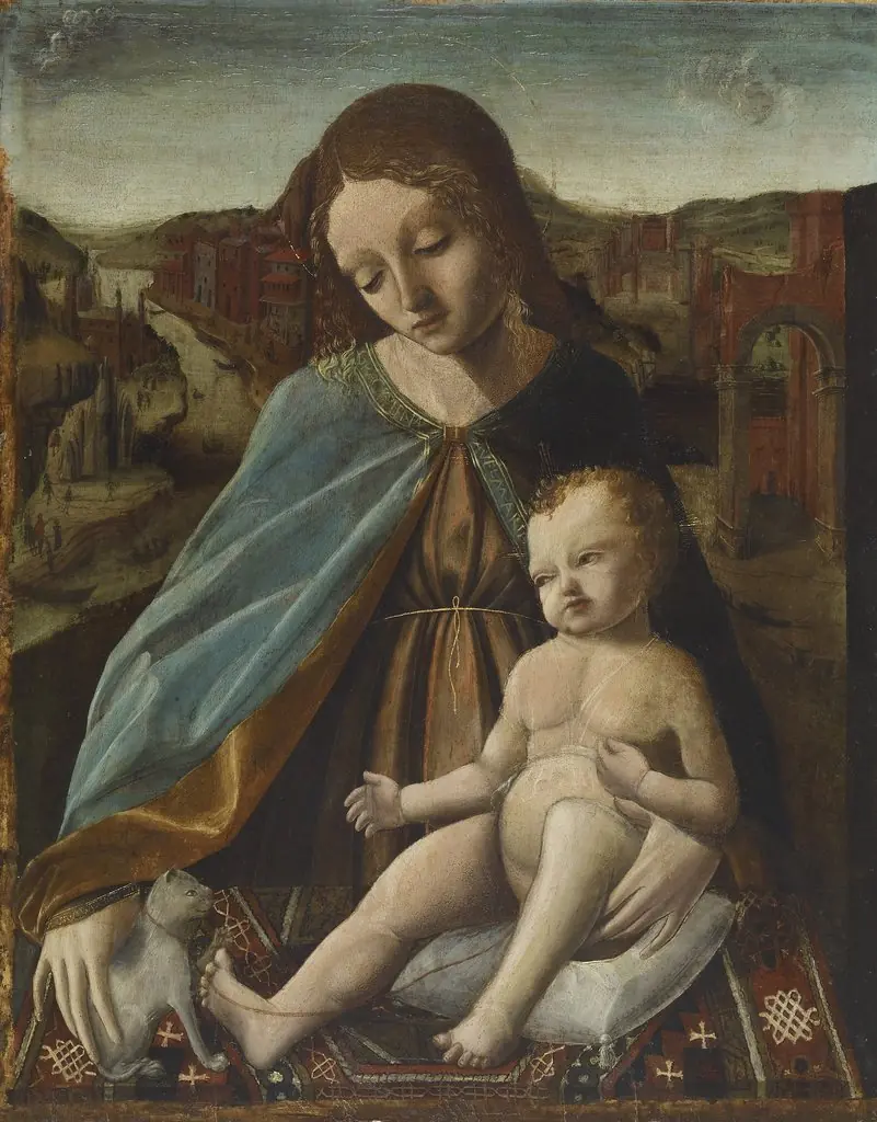 Madonna and Child with a Cat