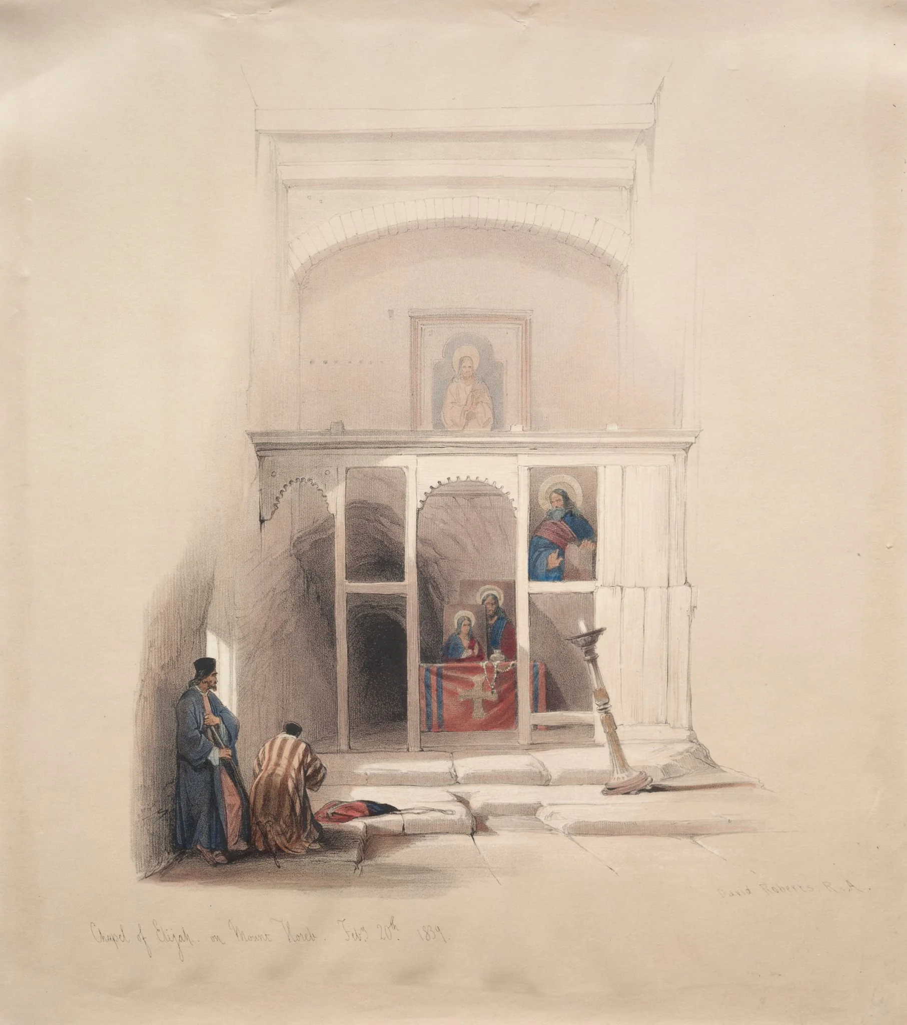 Chapel of Elijah on Mount Horeb, by David Roberts, 1839
