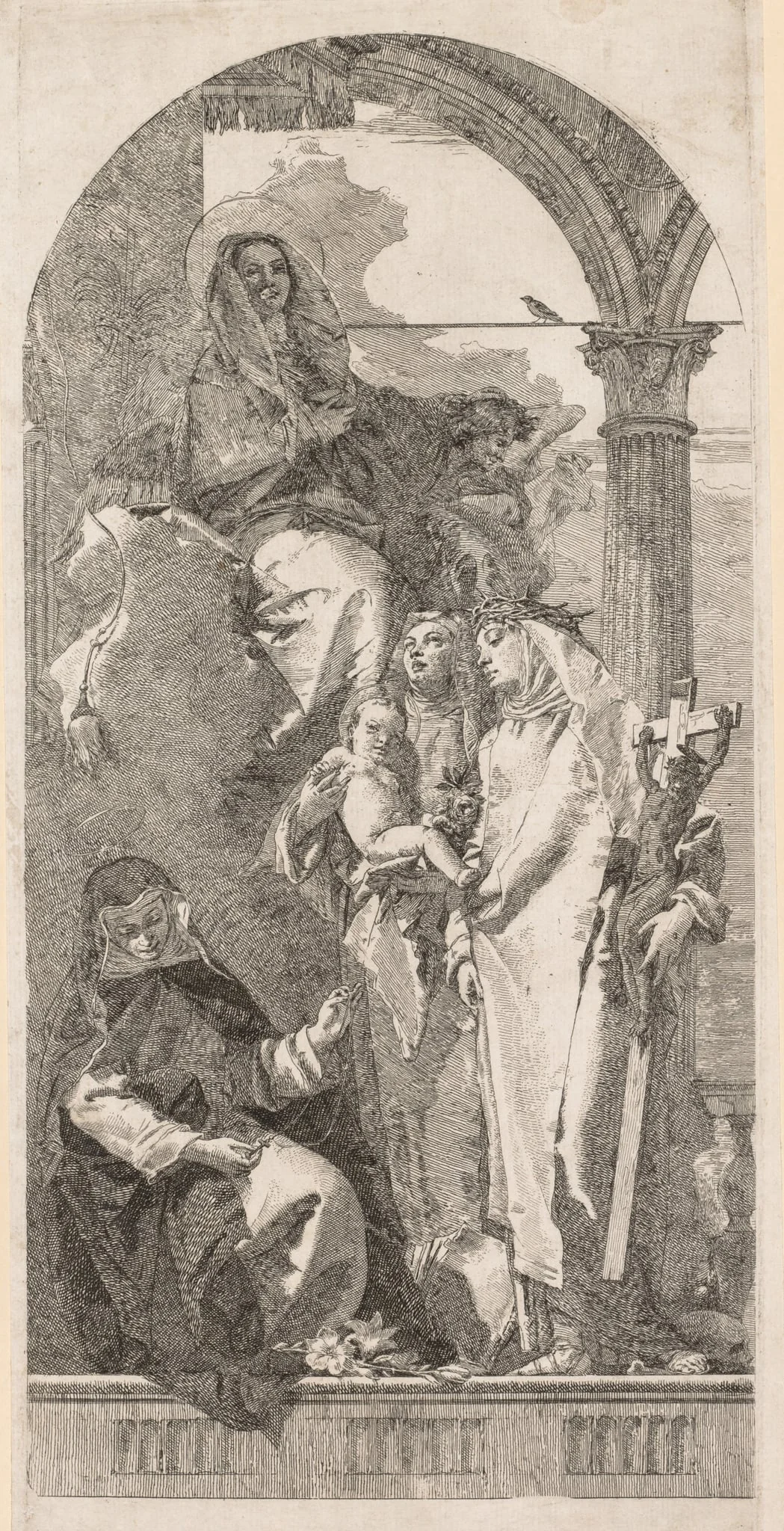 Madonna with Saints Agnes, Catherine and Rosa, by Giovanni Domenico Tiepolo, 1754