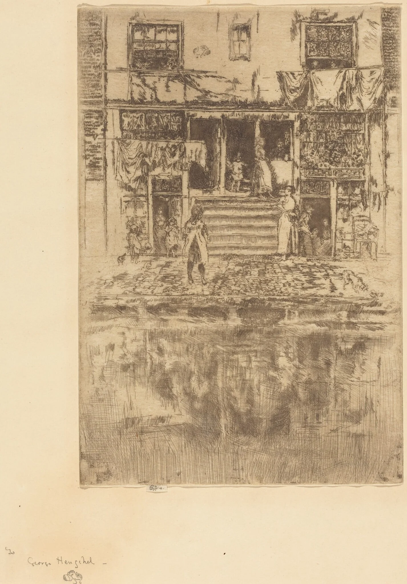 The Steps, Amsterdam, by James McNeill Whistler, ink, 1889