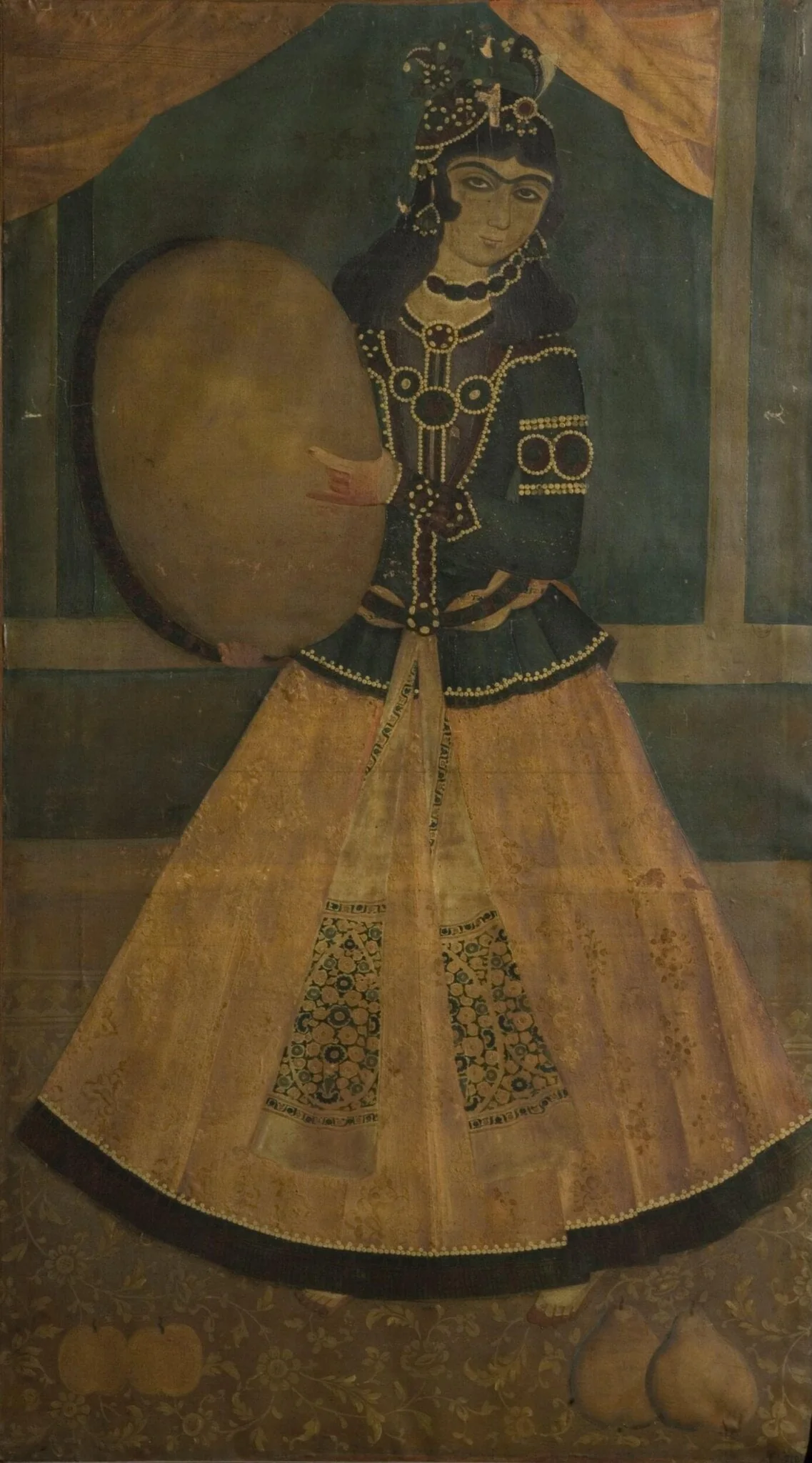 Woman Playing a Tambourine