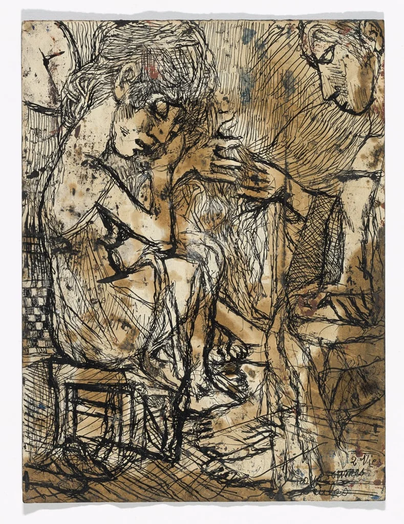 Untitled, by Louis Soutter, oil, 1932