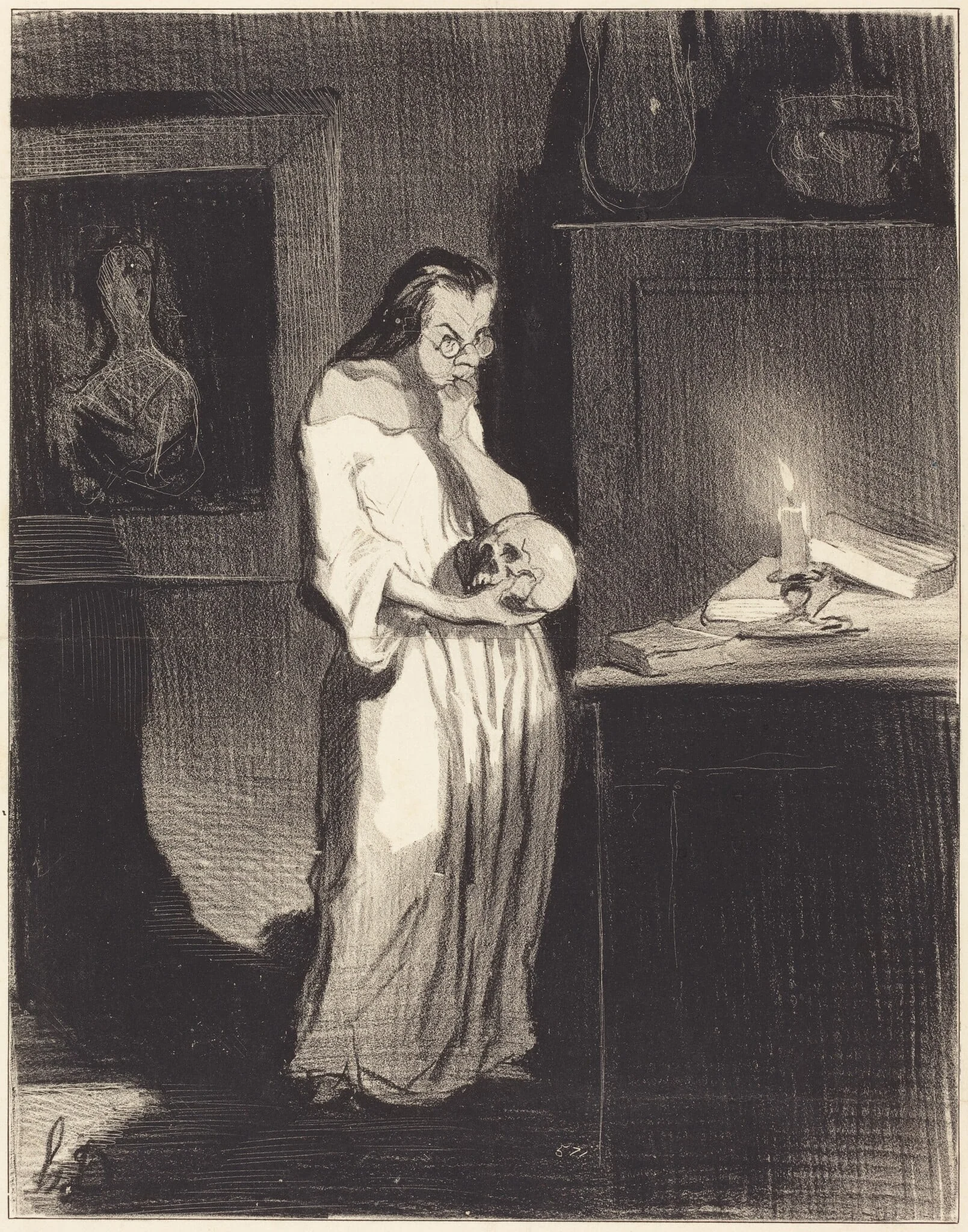Satané piallard d'enfant va!..., by Honoré Daumier, ink, 1844