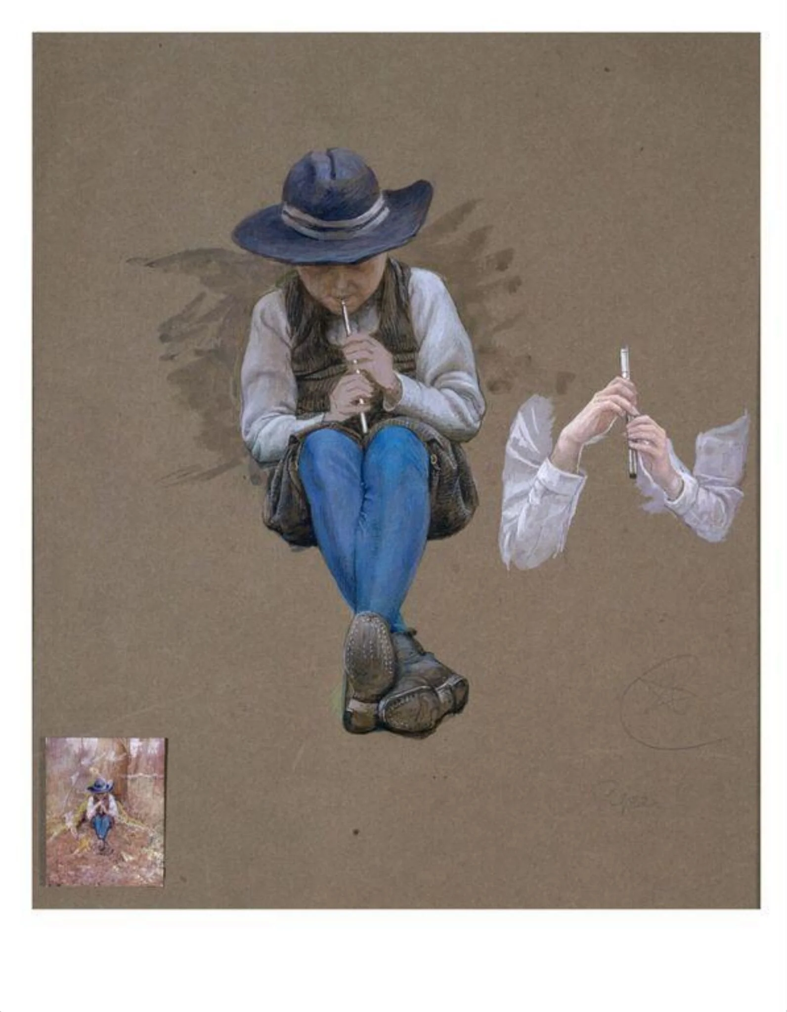 Study for the piper in 'The Piper of Dreams'