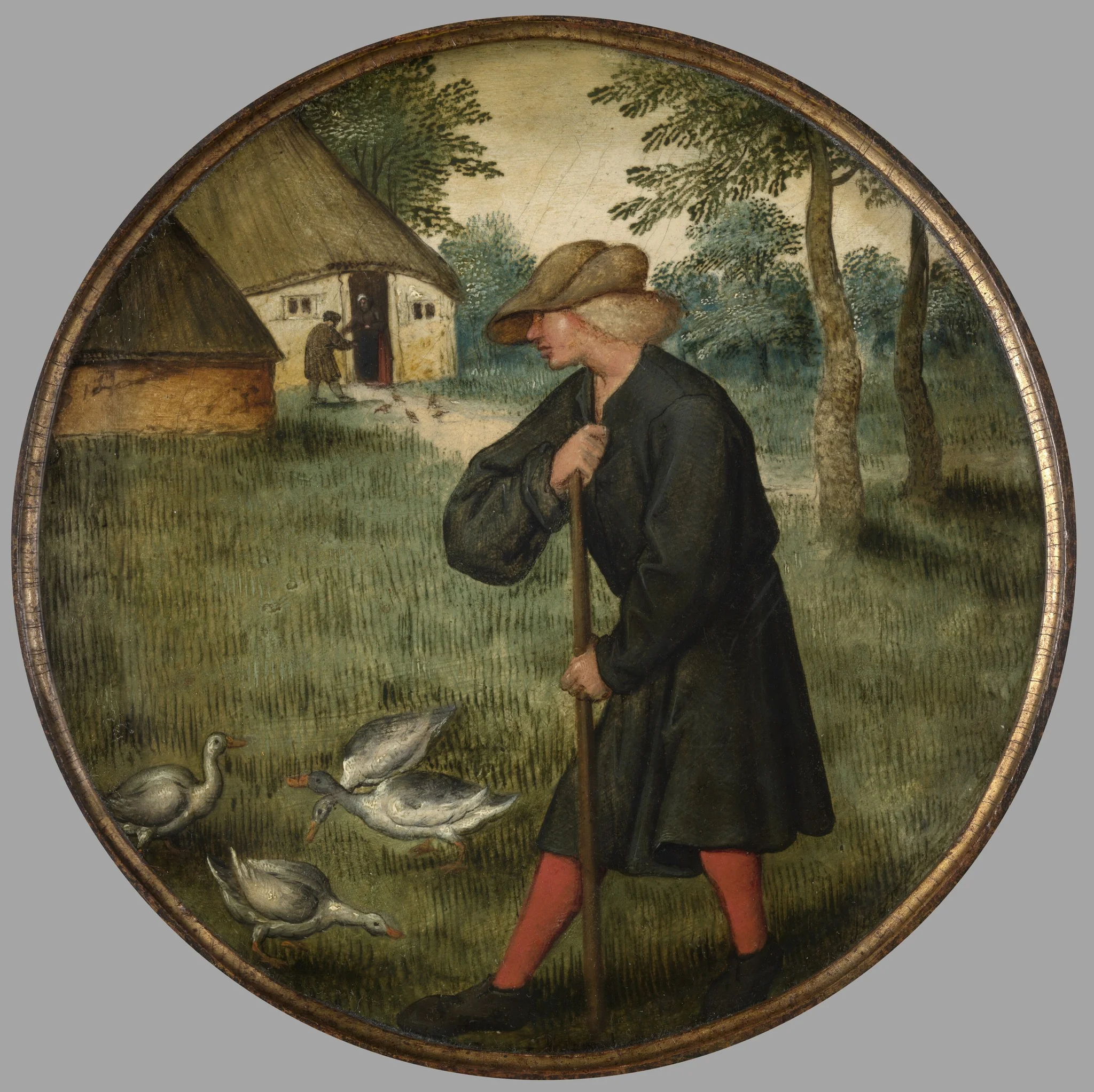 Who Knows why Geese Walk Barefoot ?, by Pieter Brueghel the Younger, oil, 1601