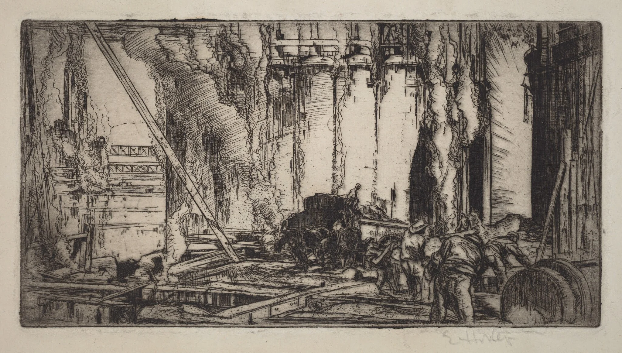 Smelters - Pittsburgh, by Earl Horter, ink, 1914