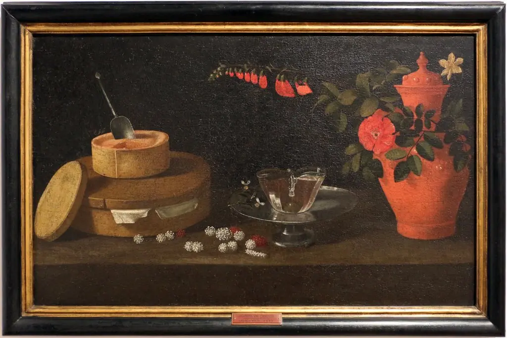 Still life with boxes, glass and ceramic planter
