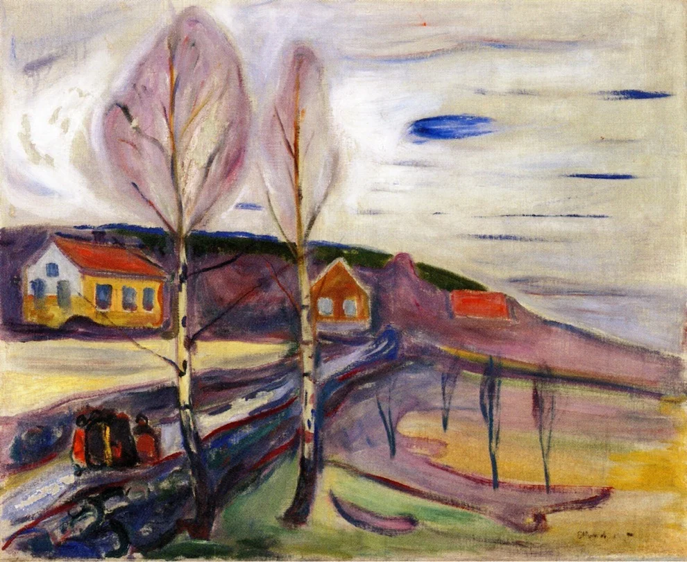 Early Spring in Åsgårdstrand, by Edvard Munch, oil, 1905