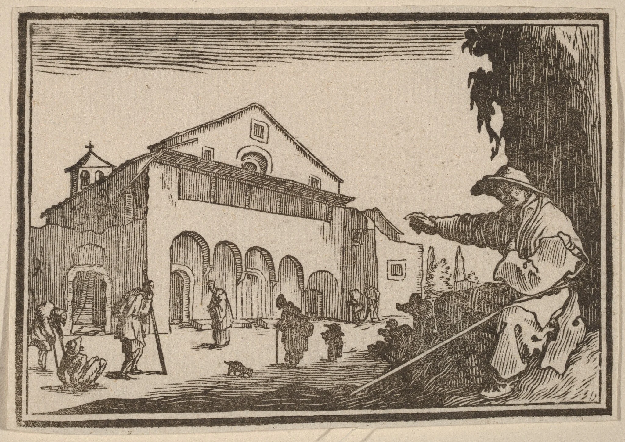 Almshouse, by Edouard Eckman, ink, 1621