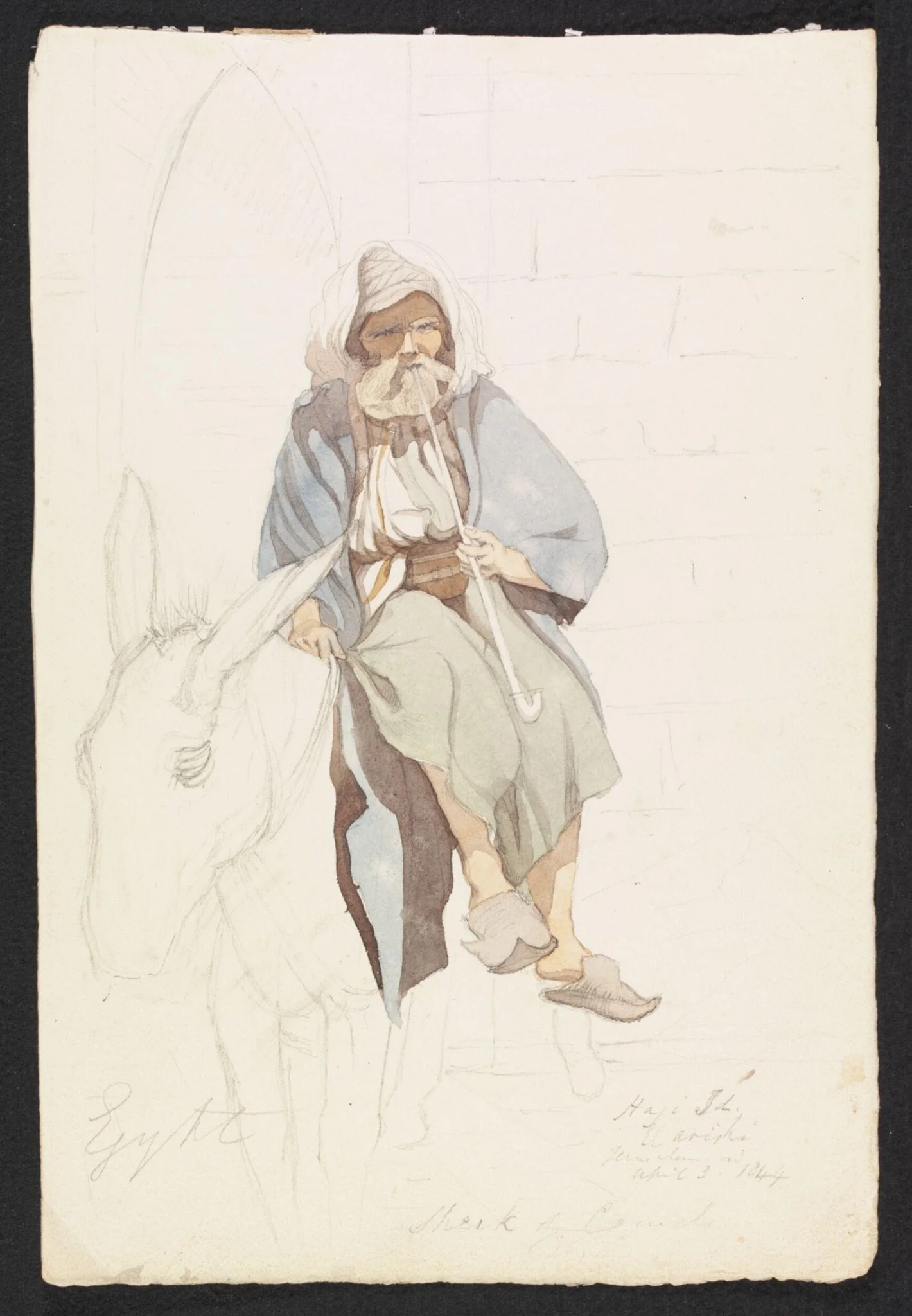 Haji Sh.  El Arishi [?], by Godfrey Thomas Vigne, watercolor, 1844