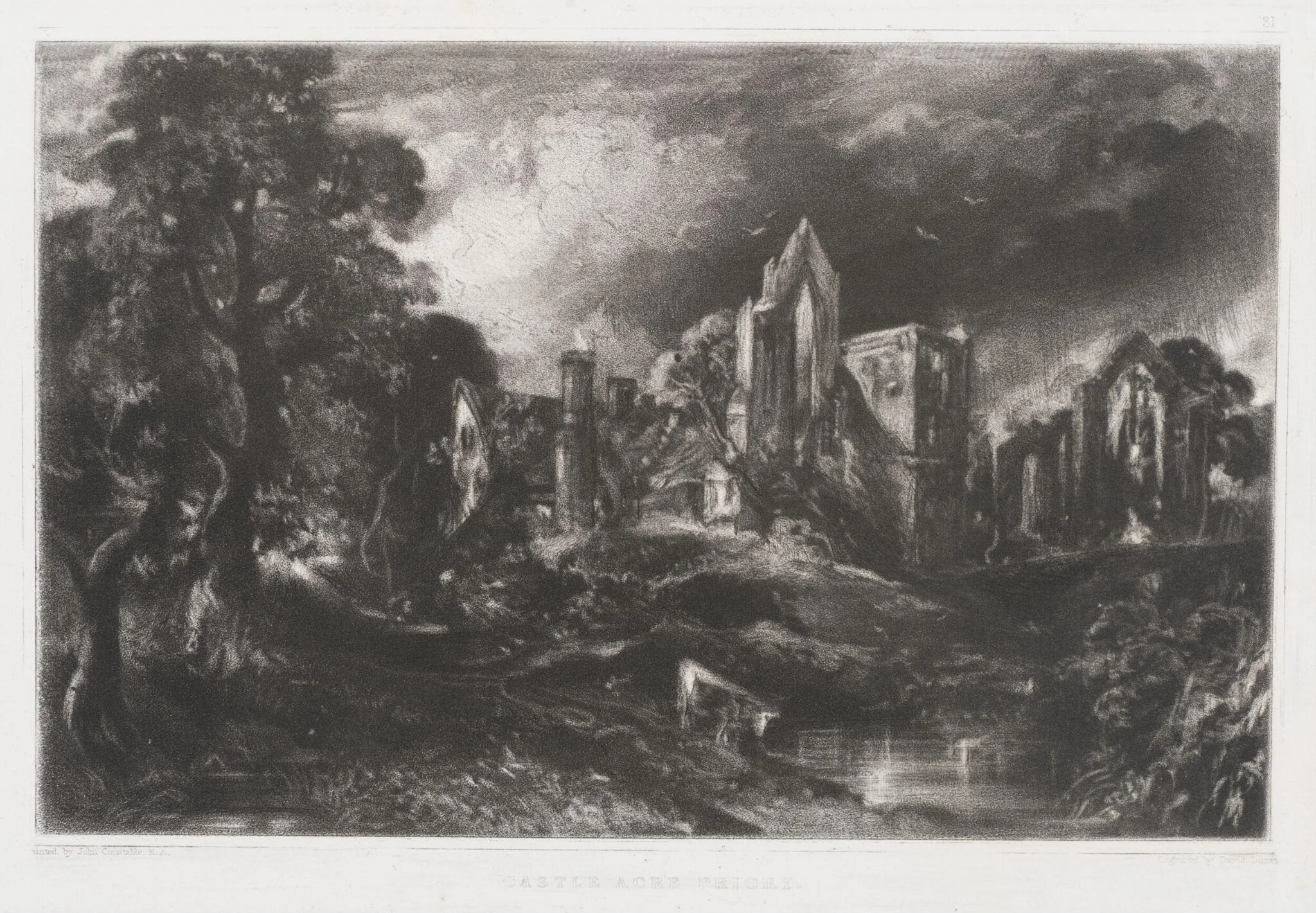 CASTLE ACRE PRIORY, by John Constable, 1855