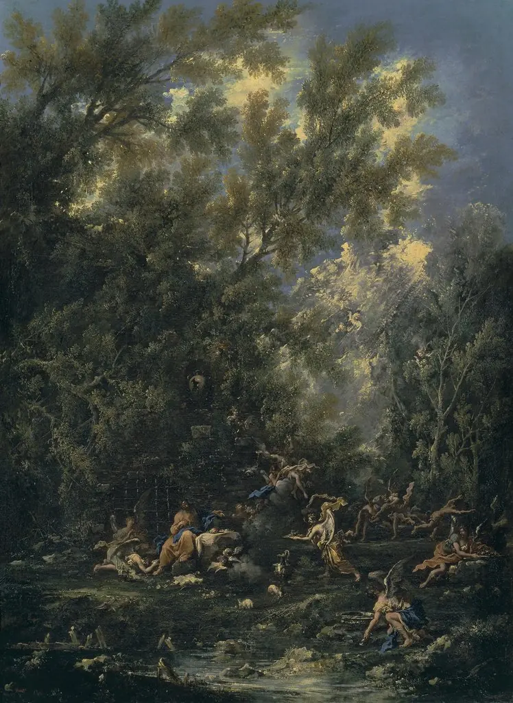 Christ attended by Angels