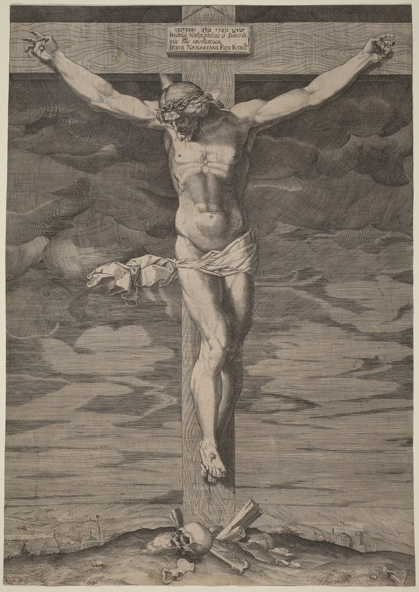 The Crucifixion, by Annibale Carracci, ink, 1581