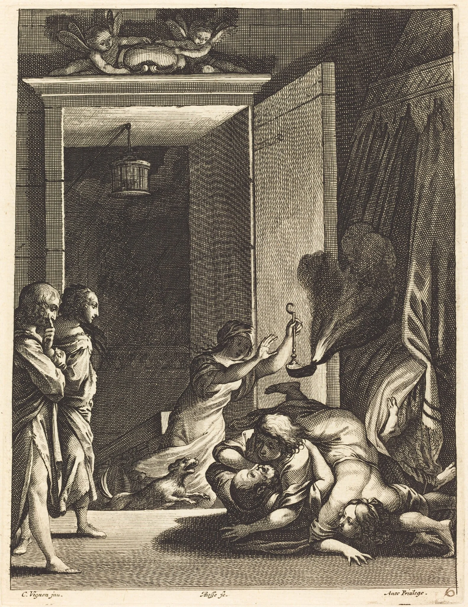 Illustration to Jean Desmarets' "L'Ariane", by Abraham Bosse, ink, 1639
